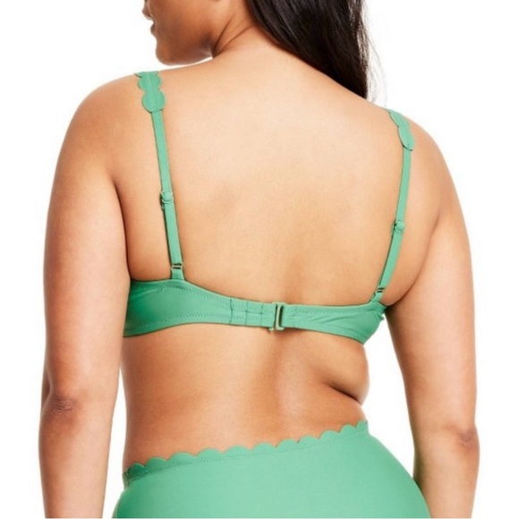 Rhode Bikini 2 Pc Bikini Demitasse Green Scalloped Summer Size Large 12-14 NWT - Picture 12 of 15